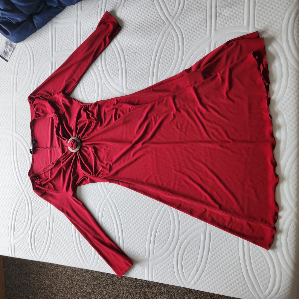 Mariposa Red Long Sleeve Dress